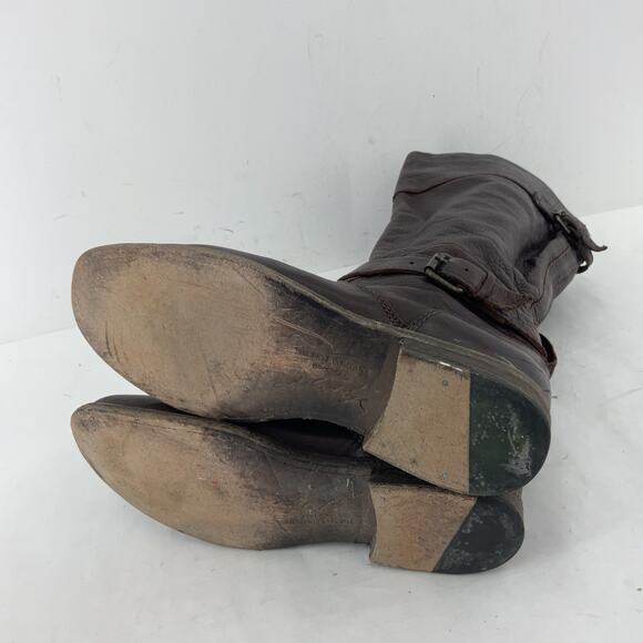 Vintage White Label FRYE Tall Brown Leather Riding Boots Womens Size 9B Preowned - Picture 4 of 7